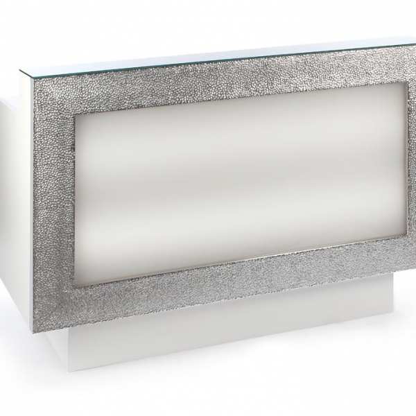 reception silver desk